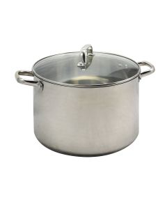 Oster Adenmore 16 Quart Stainless Steel Stock Pot With Tempered Glass Lid