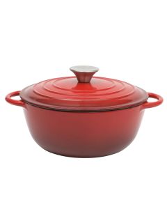 Gibson Home Addlestone 2.65 Quart Enameled Cast Iron Dutch Oven with Lid in Red