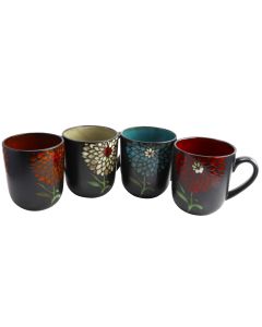 Gibson Home Gardenia Cafe 16 oz. Assorted Mug Set, Set of 4