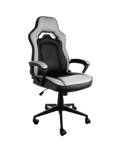 Elama High Back Adjustable Faux Leather Office Chair in Gray and Black