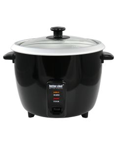 Better Chef 8 Cup Automatic Rice Cooker in Black With Rice Paddle and Measuring Cup